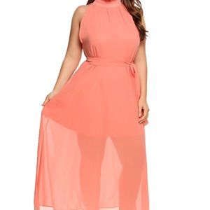 Chiffon sleeveless maxi dress